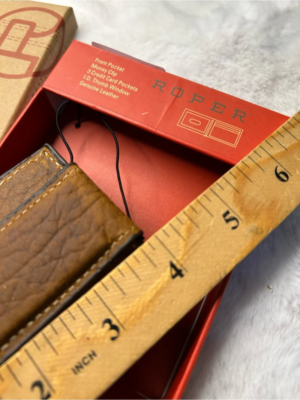 Roper Men’s Tooled Leather Front Pocket Money Clip New in Box